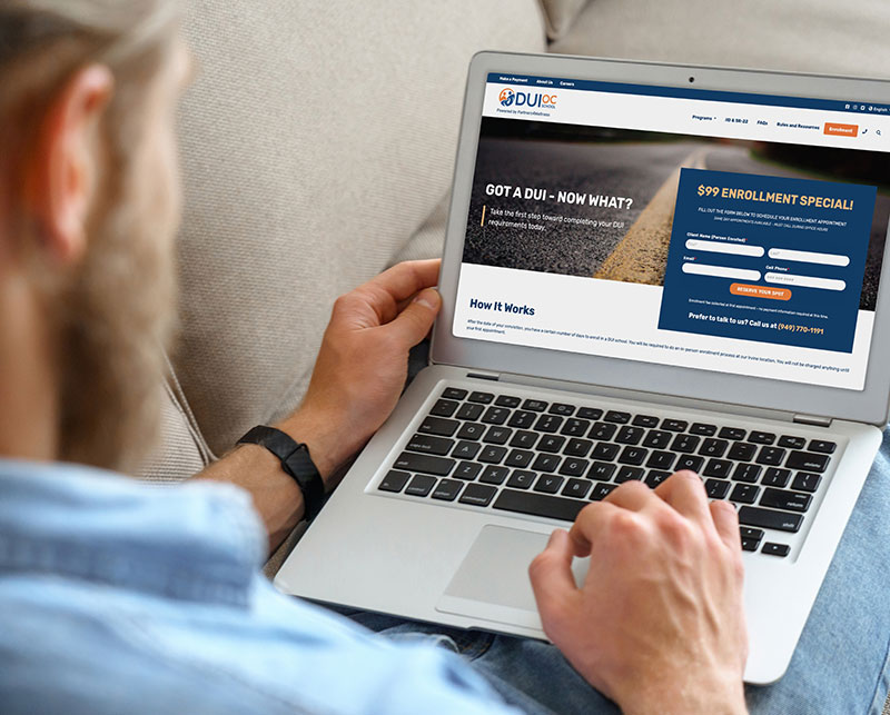 Man working late using a laptop