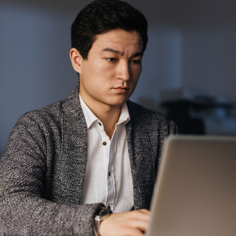 Man working late